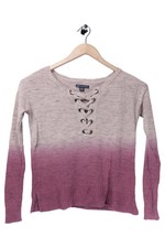 American Eagle Damen Pullover 32/XXS Mehrfarbig Farbverlauf Schnürung Casual