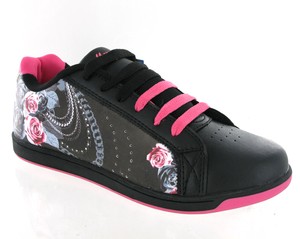 ladies black fashion trainers