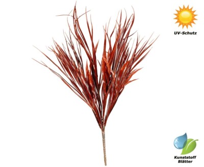 Wetterfeste Grasbusch Kunstpflanzen mit 8 UV-sichere rot farbige PE Zweige  50cm | eBay.de