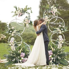 Metal Round Flower Balloon Arch Backdrop Stand Wedding Birthday Party Display US