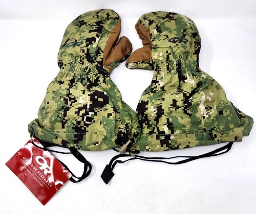 Outdoor Research Firebrand Mitts Mittens Leather AOR2 Navy SEAL NSW Medium NEW!