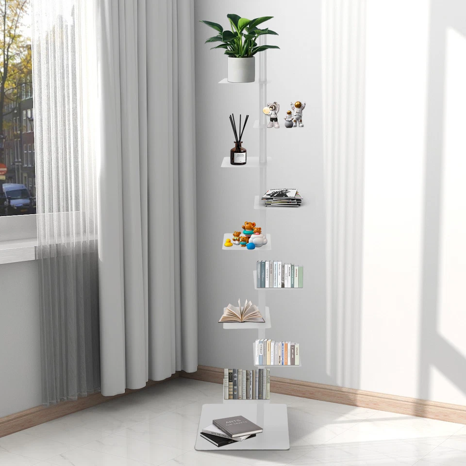 Estantería de 9 niveles con columna vertical con columna metálica torre de libros librería organizar libros Foto 3 de 4