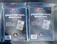 (2)100 BCW 4x6 Photo Sleeves / Postcard Sleeves Clear Soft Acid Free 4 x 6 Inch