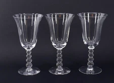 3 Pc IMPERiAL CANDLEWiCK 7-3/8" WATER WiNE GOBLET GLASS STEM LOT