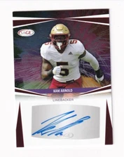 2025 SAGE LOW SERIES FOOTBALL KAM ARNOLD AUTOGRAPH RED PARALLEL CARD A-KA