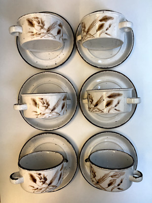 Midwinter Stonehenge WILD OATS 6x Suppentasse mit Untertasse ca. 11,5cm Ø
