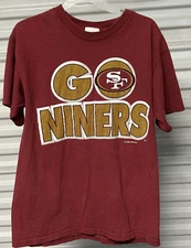 Vintage 1998 Joy Athletic San Francisco 49ers GO NINERS Graphic T-Shirt Size L
