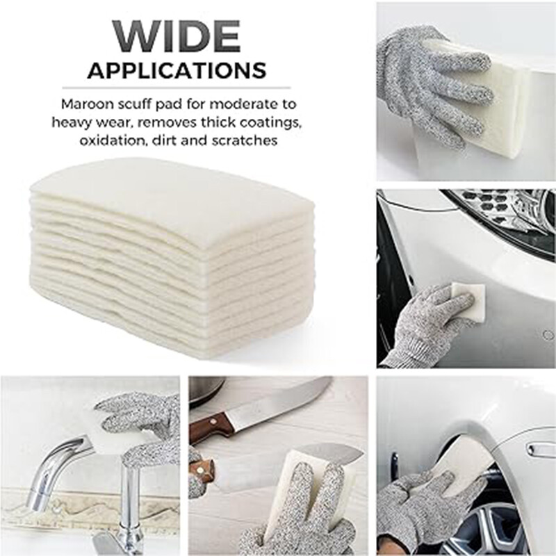 25pcs 6" X 9" Scuff Pads Gold Coarse Non-Woven Hand Pad 150x230mm For Cleaning