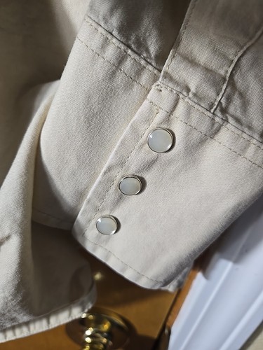 Vtg Mens Wrangler Pearl Snap Western Shirt Size XL ~ Tan Long Sleeve Rodeo - Picture 6 of 7