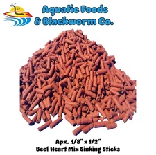 Beef Heart Mix Sticks for Discus, Cichlids, Bottom Fish, All Types of Fish