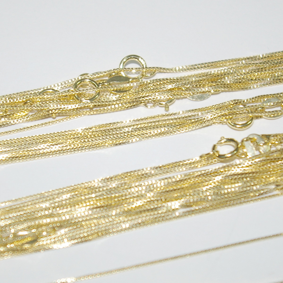 WHOLESALE LOTS Gold Plated 925 Sterling Silver BOX 012 Chain