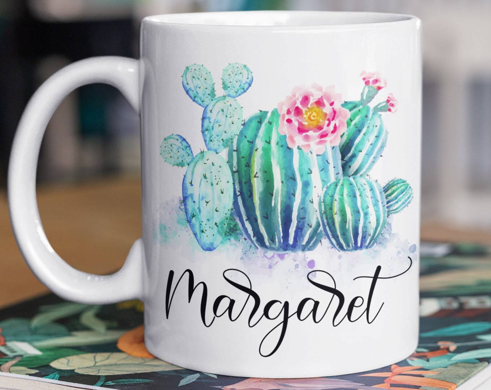 Cactus Mug Personalized Cactus Coffee Mug Cute Cactus Cup Plant Coffee Mug