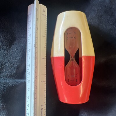 Vintage NEVCO 5 Minute Food Egg Timer Kitchen 4  High Red White
