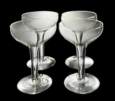 Set Of 4 Riekes Crisa Monterrey Hollow Stem 4.75” Champagne Glasses Excellent