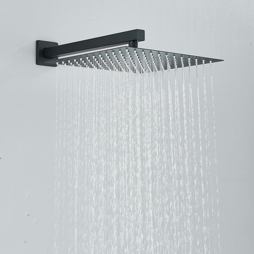 Unterputz-Duschmischer Regenfall-Duschanlage Schwarz 12“ Kurvengriff Dusche - Bild 4 von 11
