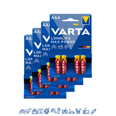 16 x Varta Longlife Max Power 4703 AAA Micro LR03 1,5V Batterie 4 x 4er