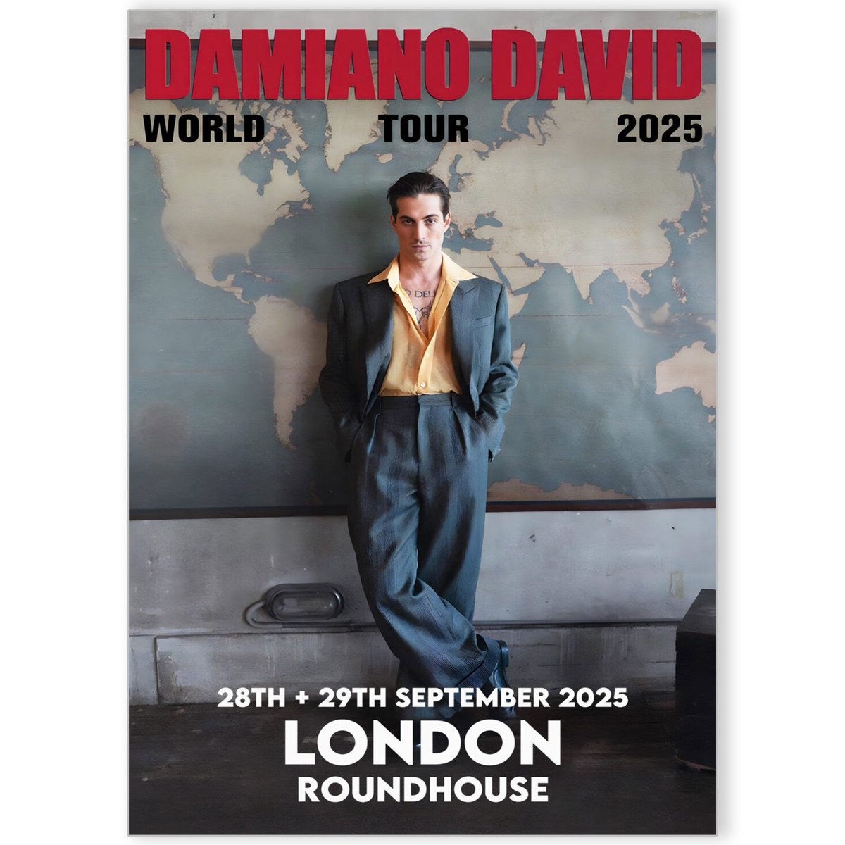 Damiano David Concert 28+29th September 2025 London Poster For