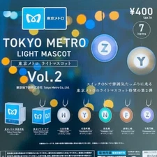 Tokyo Metro Light Mascot Vol.2 Complete set 7 GACHA Capsule Toy Train Japan NEW
