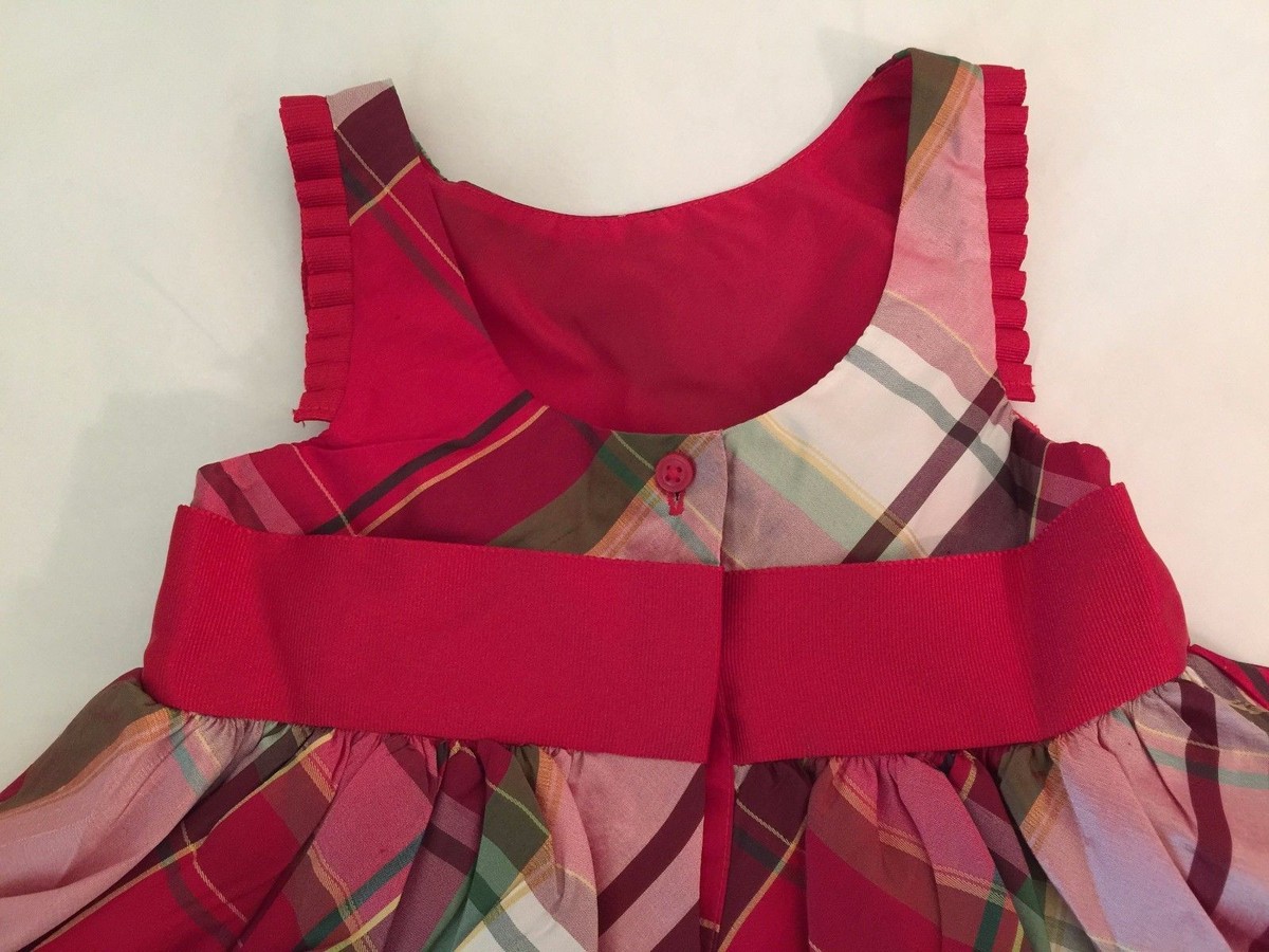 Janie and Jack Red Plaid Holiday 100% silk Dress 6-12 -18 -24 Months ~NWT~  | eBay