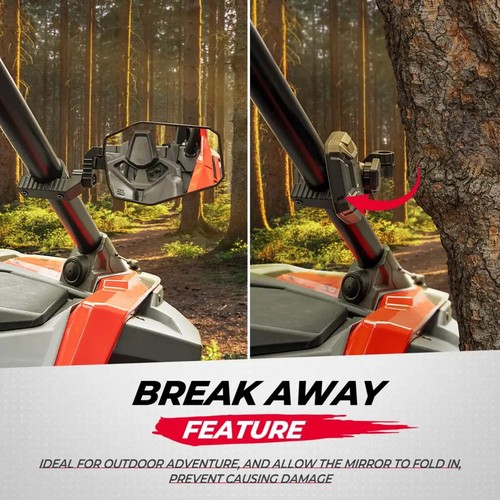 UTV 1.65" - 2" Universal Side Mirrors Compatible with Polaris RZR XP/XP 4 Etc - Picture 12 of 13