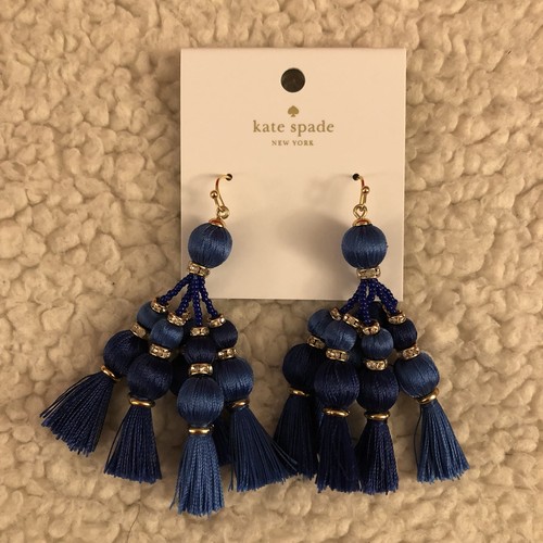KATE SPADE Pretty Poms Necklace, Bracelet, & Earrings SET, Blue, Retail $284 - Picture 4 of 11