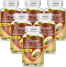Ubiquinol Coq10 600 MG Softgels with Omega-3 & Shilajit & PQQ, Advanced Dual-...