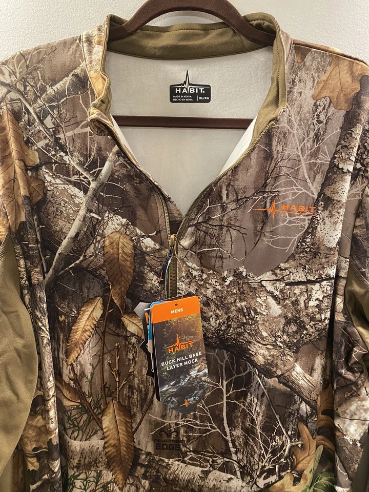 HABIT Buck Hill Base Layer Mock XL MO Real Tree Quarter Zip - Image 3 of 4
