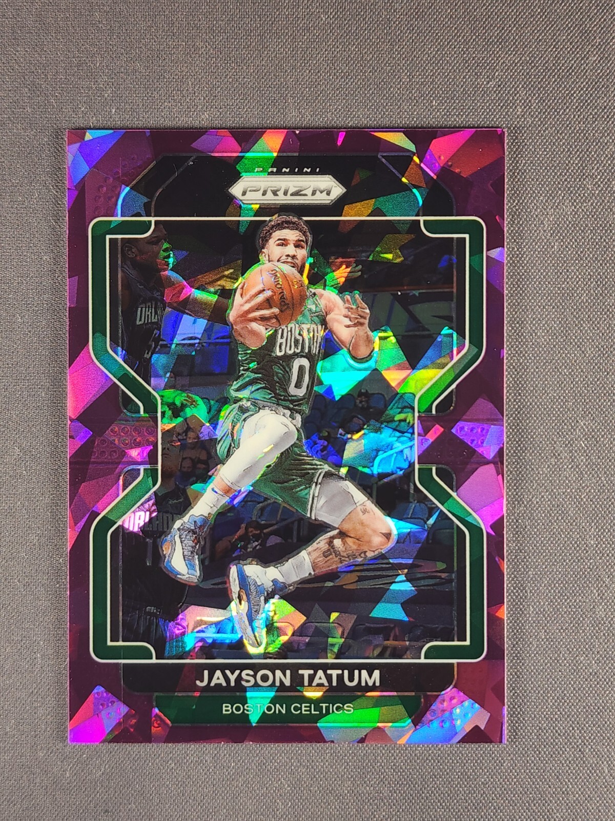 2021-22 Panini Prizm #13 Jayson Tatum /149 Purple Cracked Ice Boston Celtics