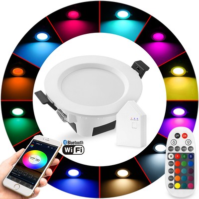 1-20er Set WIFI Bluetooth LED Einbaustrahler RGB+WW+CW 230V Bad Einbau-Leuchten