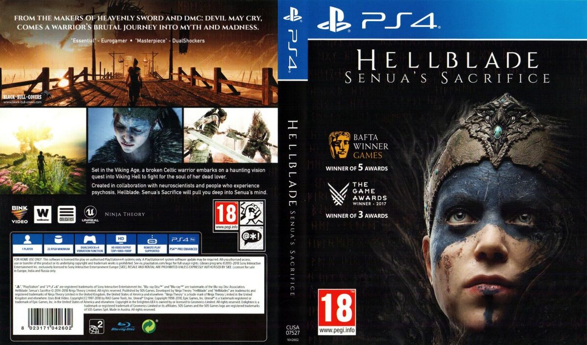 Hellblade: Senua's Sacrifice PS4 PAL Replacement Box Art Insert Inlay Cover  Only