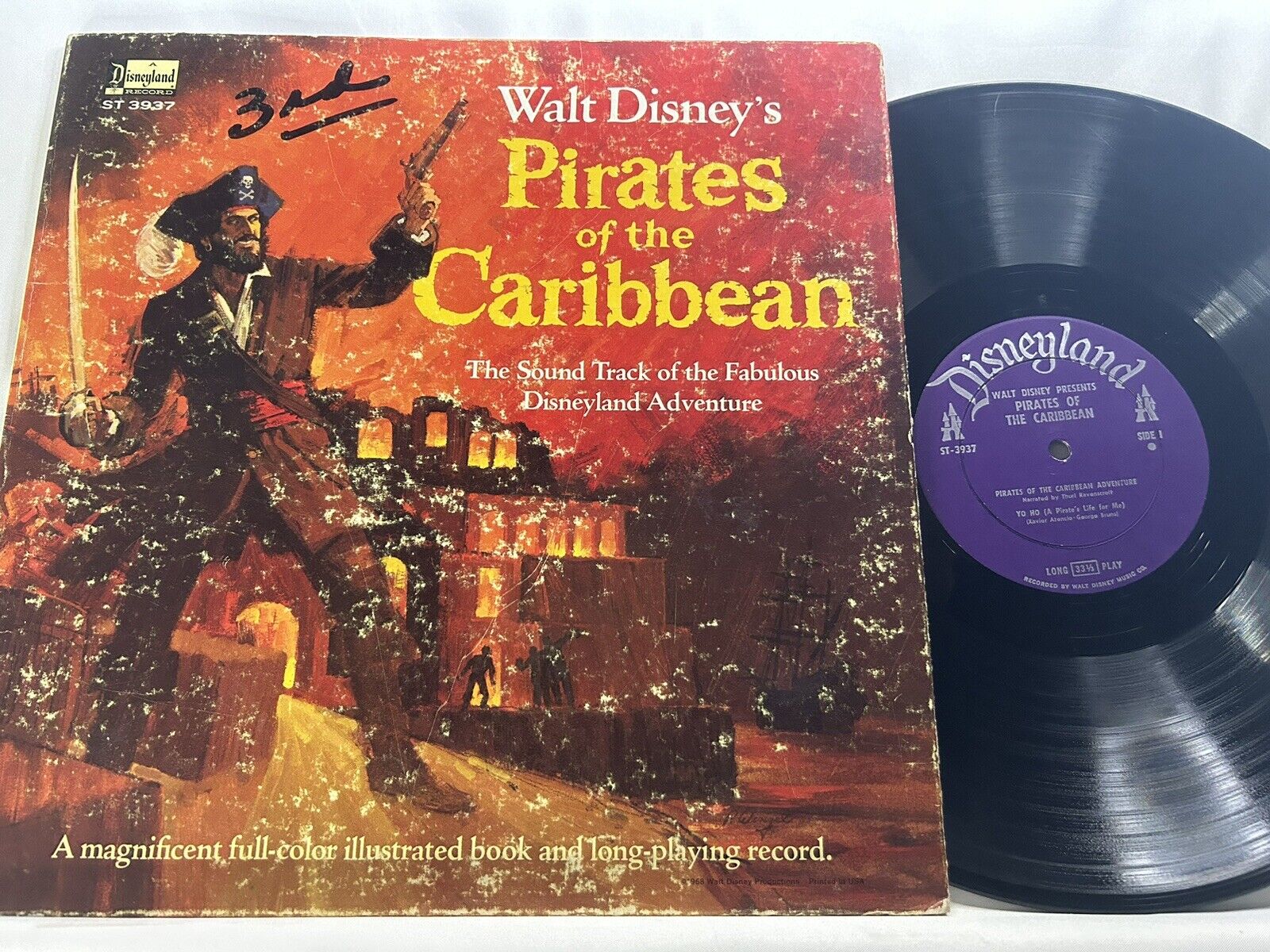 Walt Disney's Pirates Of The Caribbean ST 3937 Mono Booklet Purple Label Tested