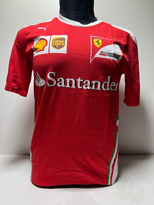 Ferrari Puma F1 Vettel Herren T-Shirt, XXL, Formel 1 Santander Männer Tee, 2XL