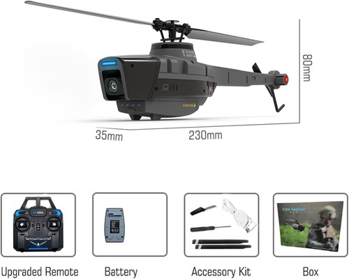 RC Hubschrauber C128 Drohne 4-Kanal-2.4-GHz Quadrocopter 1080P-HD-Kamera Gyro - Bild 4 von 8