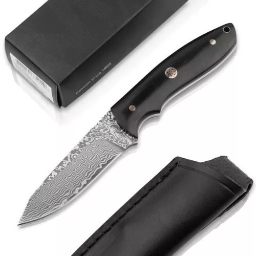 Boker Magnum Vernery Damast Fixed Knife 3.58" Damascus Blade Ebony ✔️ 02SC018DAM