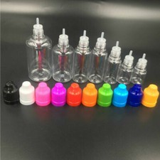 5-100ML Dropper Bottles+Funnels Long Tip PET Plastic Empty Bottles Liquid Oil UK