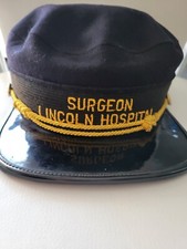 Antique/vintage Early 1900s Lincoln hospital Surgeons dark navy Hat/cap see pic
