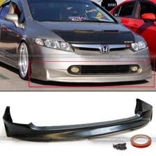 For 06-08 Civic 4 Dr Sedan Mugen Style PU Front Bumper Lip Spoiler Body Kit