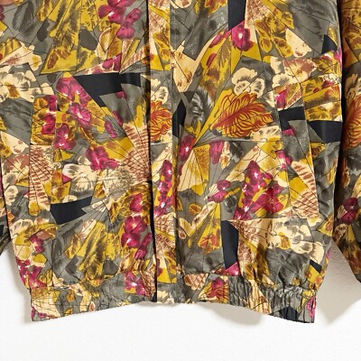 Vintage 80s Fuda International Silk Floral Bomber Jacket Size L | eBay