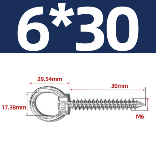 Hebeösenschraube A2 304 Edelstahl Holzschraube Marinequalität M4 bis M12 - Bild 20 von 51
