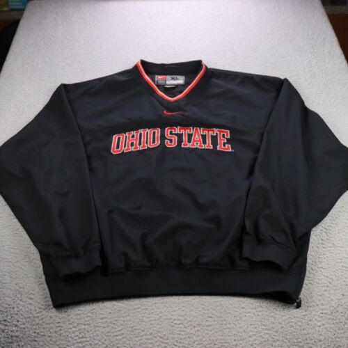 Ohio State Buckeyes Windbreaker Jacket Nike Team Mens Extra Large Black LS Logo - Picture 2 of 10