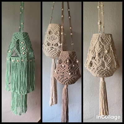 Hängewindlicht Makramee Teelichthalter Lampe Shabby Chic  Boho Vintage