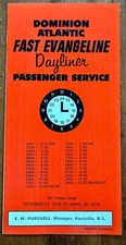 Dominion Atlantic Fast Evangeline Dayliner 1975 Schedule