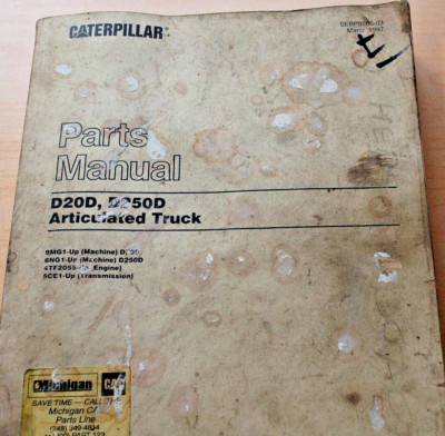 CAT Caterpillar D20D D250D Truck Parts Manual Book catalog spare list dump DJB
