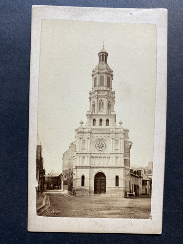 Photo Vintage Normandie – L’Église D’Eu, Tirage Albuminé, Circa 1879