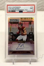 2024 LUKE McCAFFREY #'d /99 Panini Contenders Rookie ON CARD AUTO PSA 9 POP 1 RC
