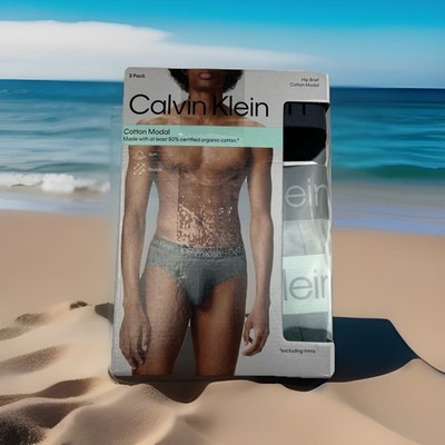 Calvin Klein Hip Modal 3 Pack Size Medium 32-34  Underwear Cotton Modal
