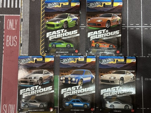 Hot Wheels Silver Series Fast & Furious Brian O'Conner 5-Car Full Set