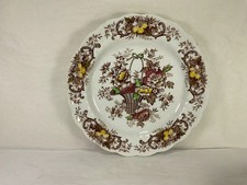 A2-88 Ridgeway Old English Bouquet Brown Floral Porcelain Plate Set of 5