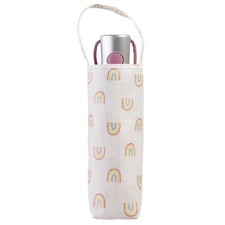 Auto Open Ultra Compact Mini Travel Rain Umbrella with Pouch Rainbows Design