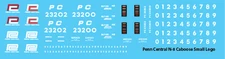 HO Scale - Penn Central Caboose N-8 Small Logo Decal set